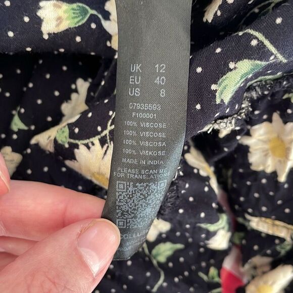 ASOS Collusion Floral Printed Shirred Skater Dress 8 - Picture 9 of 9